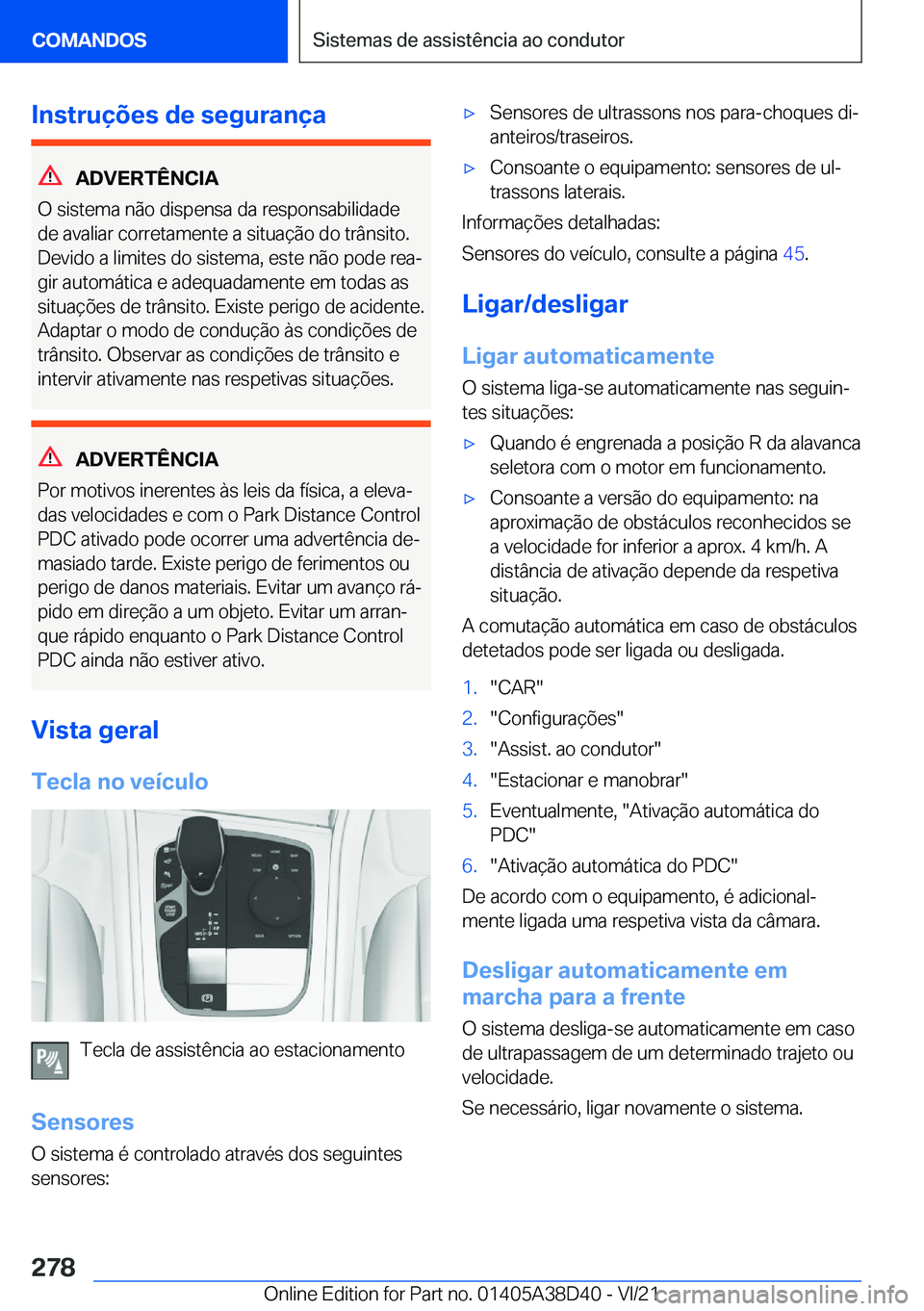 BMW 8 SERIES 2022  Manual do condutor (in Portuguese) �I�n�s�t�r�u�