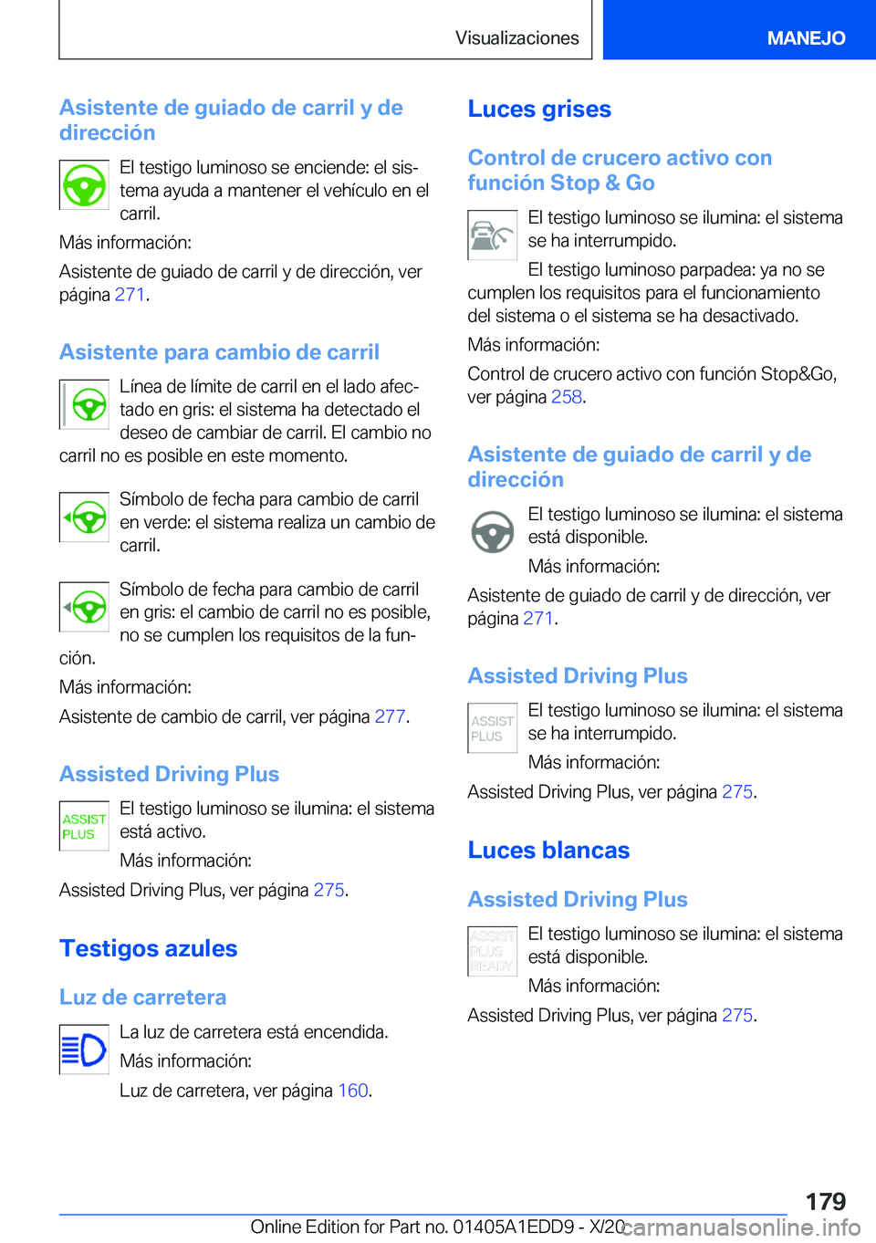 BMW 8 SERIES CONVERTIBLE 2021  Manuales de Empleo (in Spanish) �A�s�i�s�t�e�n�t�e��d�e��g�u�i�a�d�o��d�e��c�a�r�r�i�l��y��d�e
�d�i�r�e�c�c�i�