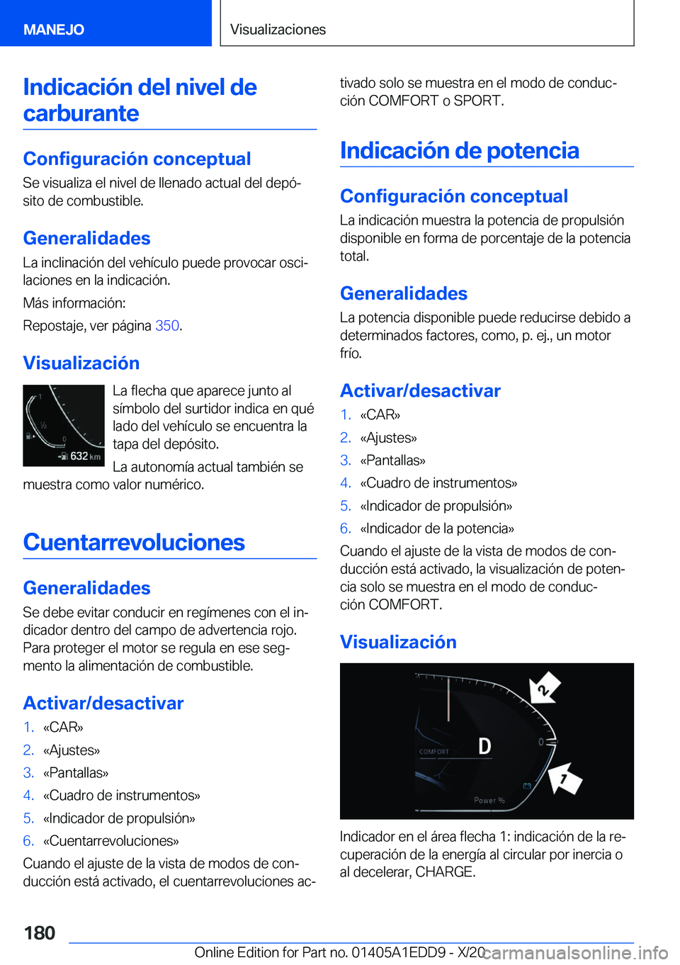 BMW 8 SERIES CONVERTIBLE 2021  Manuales de Empleo (in Spanish) �I�n�d�i�c�a�c�i�