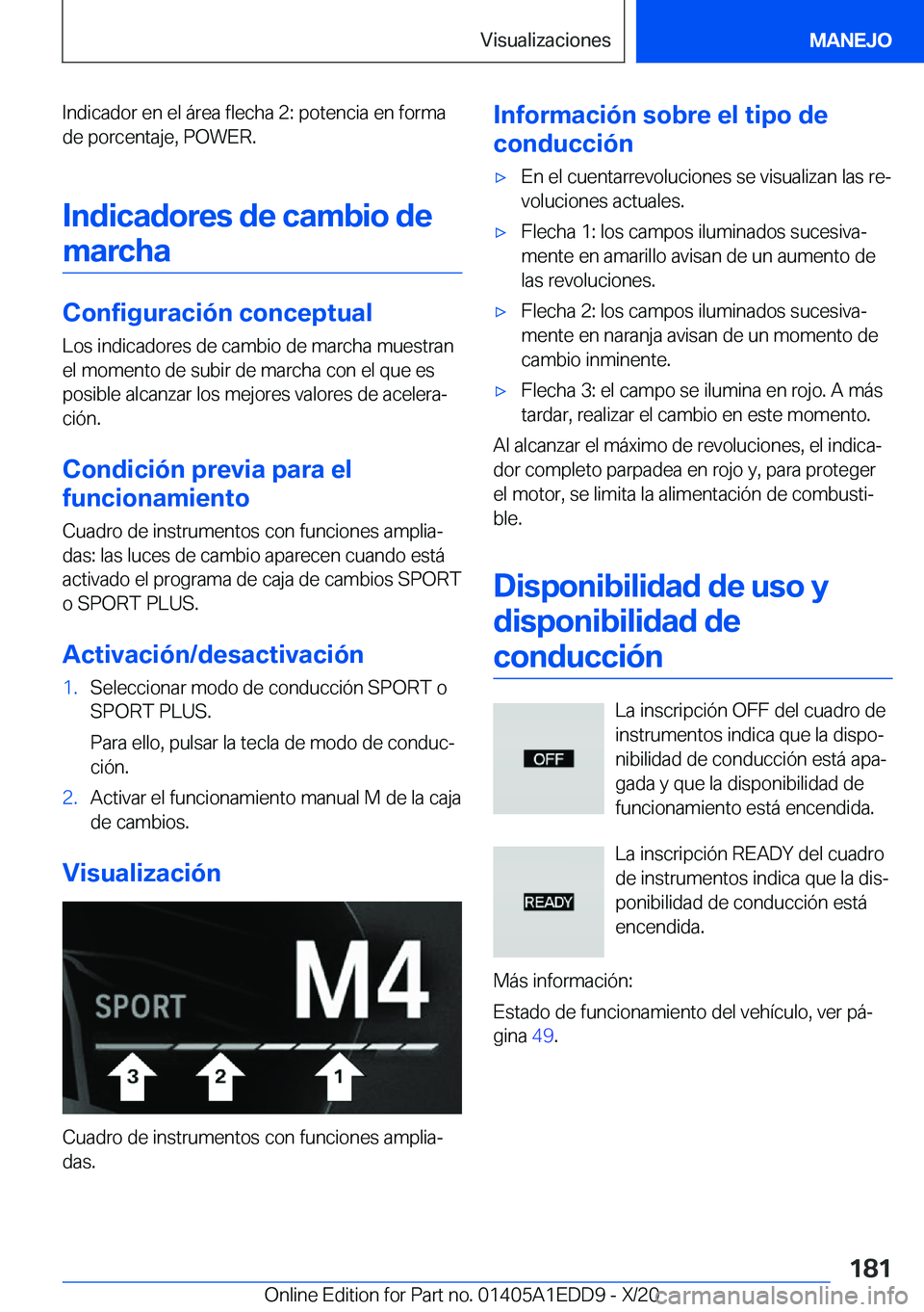 BMW 8 SERIES CONVERTIBLE 2021  Manuales de Empleo (in Spanish) �I�n�d�i�c�a�d�o�r��e�n��e�l��