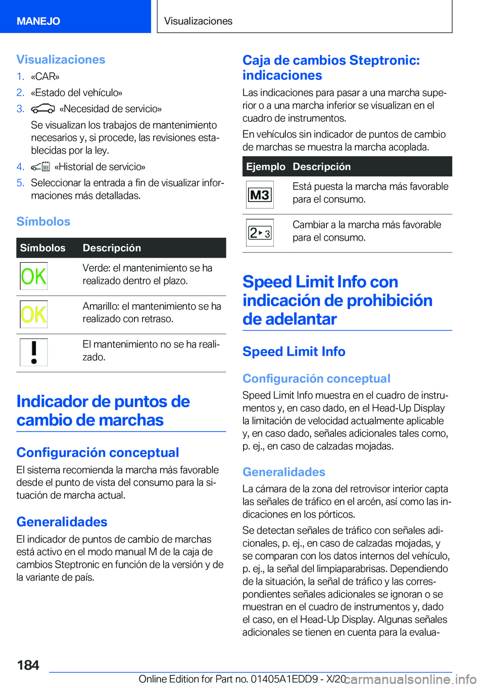 BMW 8 SERIES CONVERTIBLE 2021  Manuales de Empleo (in Spanish) �V�i�s�u�a�l�i�z�a�c�i�o�n�e�s�1�.�«�C�A�R�{�2�.�«�E�s�t�a�d�o��d�e�l��v�e�h�