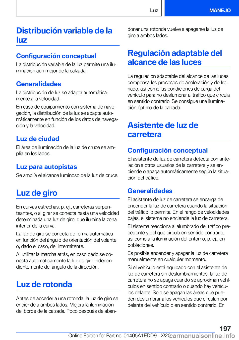 BMW 8 SERIES CONVERTIBLE 2021  Manuales de Empleo (in Spanish)  D i s t r i b u c i 