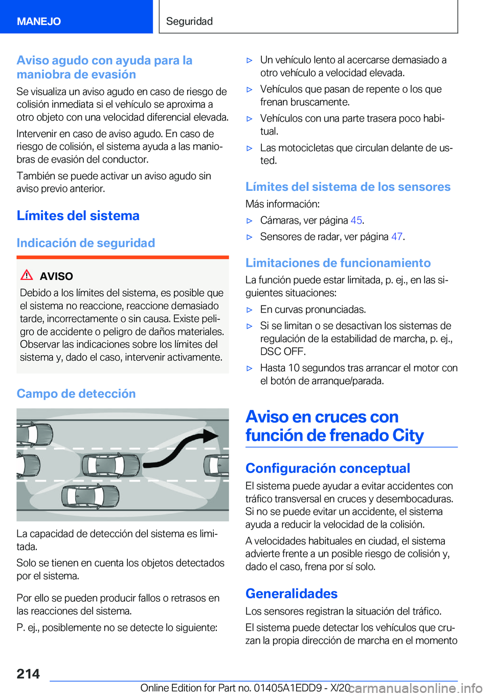 BMW 8 SERIES CONVERTIBLE 2021  Manuales de Empleo (in Spanish)  A v i s o  a g u d o  c o n  a y u d a  p a r a  l a
 m a n i o b r a  d e  e v a s i 