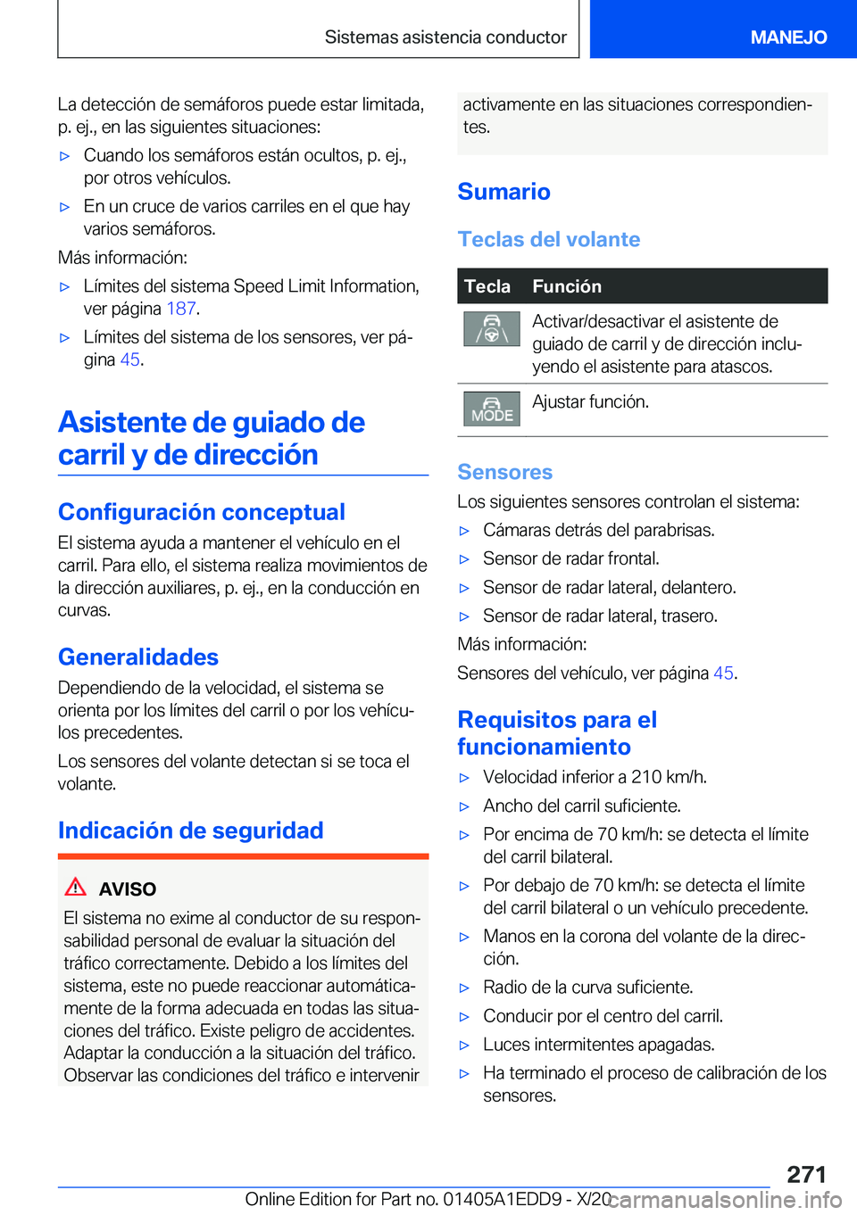 BMW 8 SERIES CONVERTIBLE 2021  Manuales de Empleo (in Spanish)  L a  d e t e c c i 