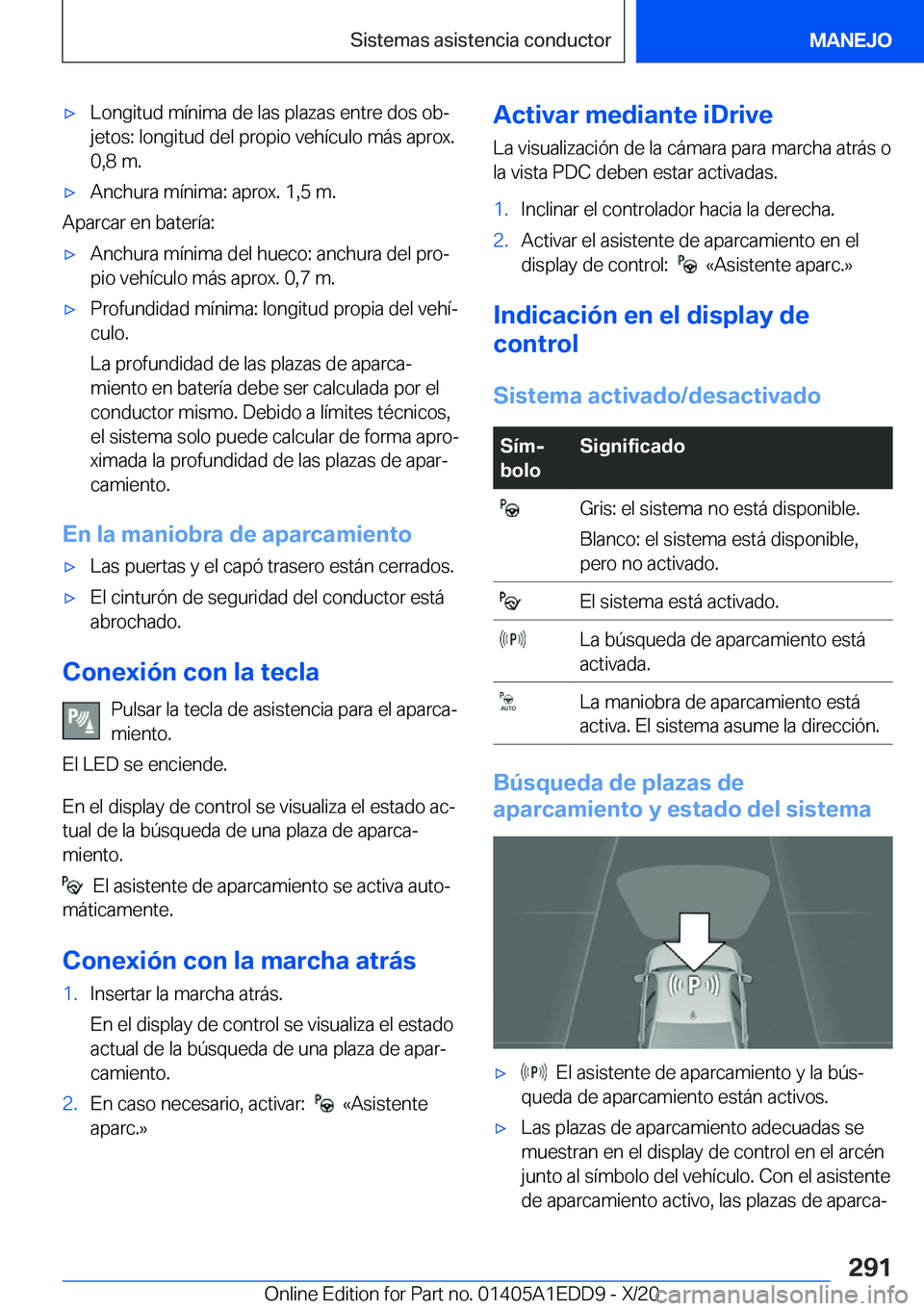BMW 8 SERIES CONVERTIBLE 2021  Manuales de Empleo (in Spanish) x L o n g i t u d  m 