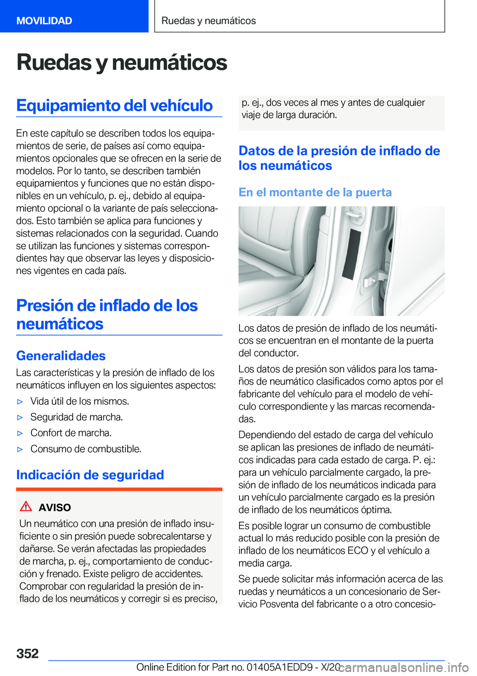 BMW 8 SERIES CONVERTIBLE 2021  Manuales de Empleo (in Spanish)  R u e d a s  y  n e u m 