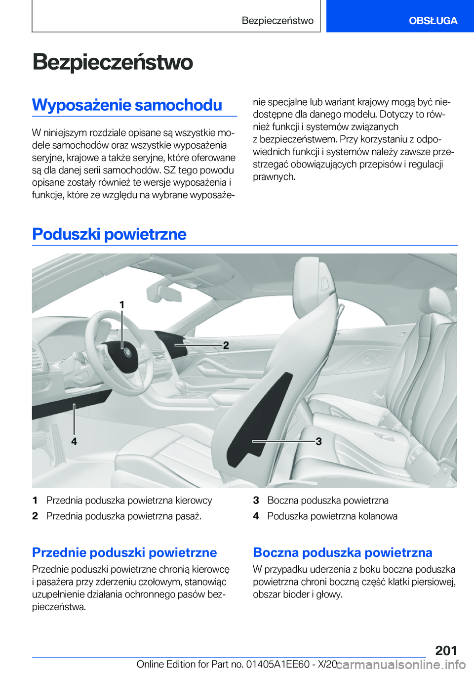 BMW 8 SERIES CONVERTIBLE 2021  Instrukcja obsługi (in Polish) �B�e�z�p�i�e�c�z�e�