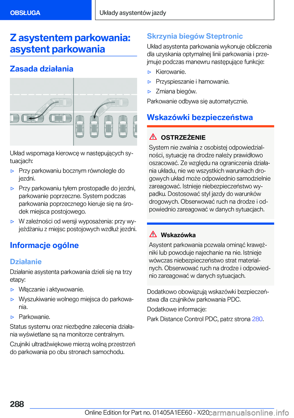 BMW 8 SERIES CONVERTIBLE 2021  Instrukcja obsługi (in Polish) �Z��a�s�y�s�t�e�n�t�e�m��p�a�r�k�o�w�a�n�i�a�:�a�s�y�s�t�e�n�t��p�a�r�k�o�w�a�n�i�a
�Z�a�s�a�d�a��d�z�i�a�ł�a�n�i�a
�U�k�ł�a�d��w�s�p�o�m�a�g�a��k�i�e�r�o�w�c�