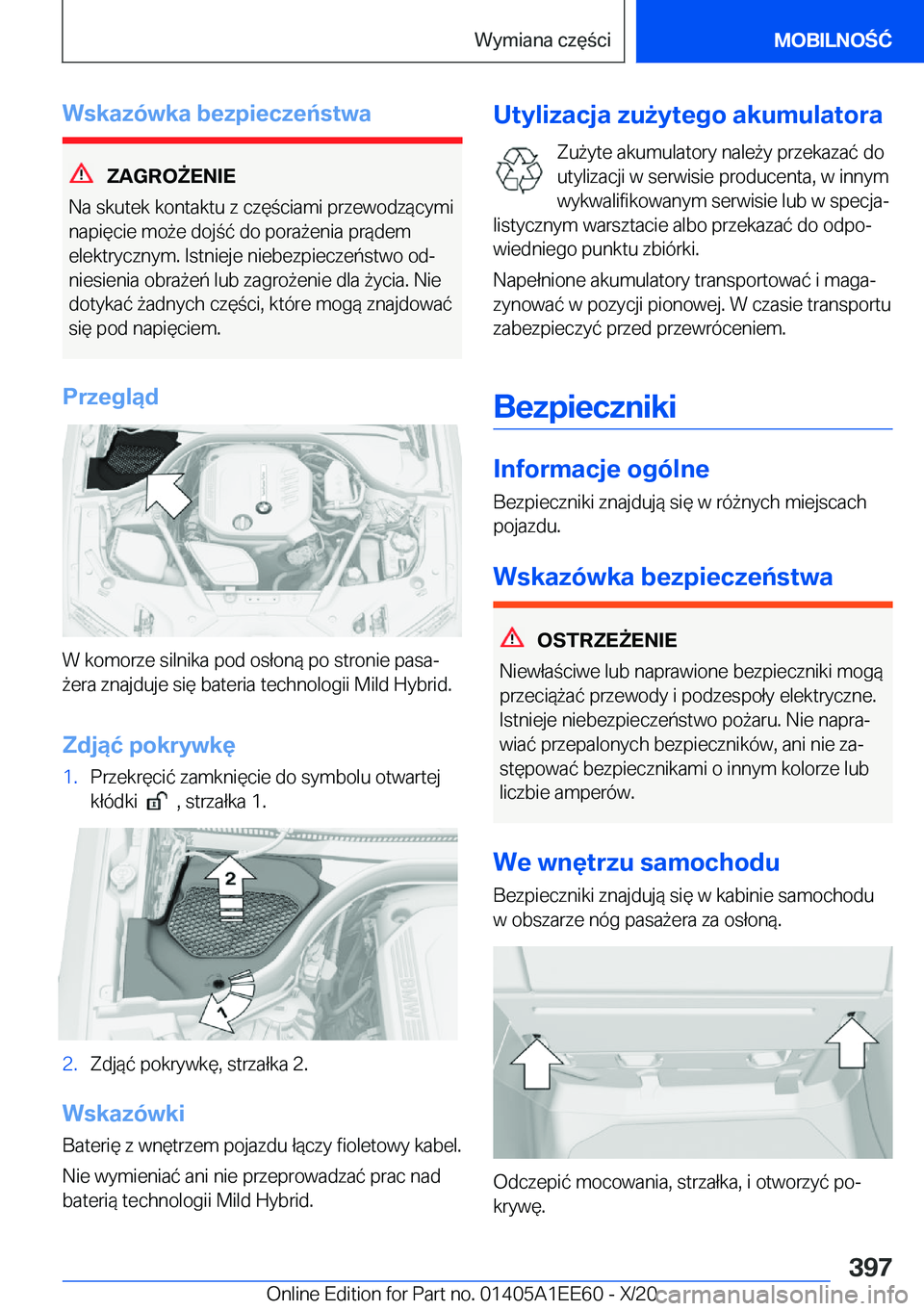 BMW 8 SERIES CONVERTIBLE 2021  Instrukcja obsługi (in Polish) �W�s�k�a�z�