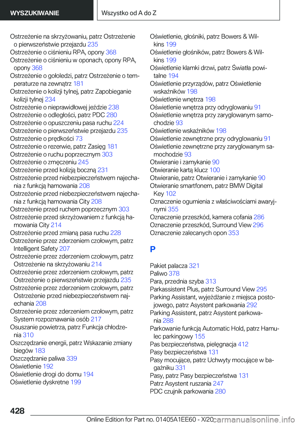 BMW 8 SERIES CONVERTIBLE 2021  Instrukcja obsługi (in Polish) �O�s�t�r�z�e9�e�n�i�e��n�a��s�k�r�z�y9�o�w�a�n�i�u�,��p�a�t�r�z��O�s�t�r�z�e9�e�n�i�e�o��p�i�e�r�w�s�z�e�