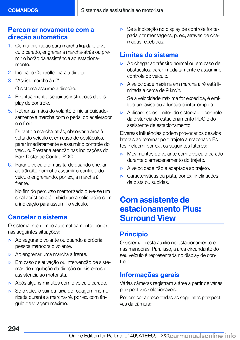 BMW 8 SERIES CONVERTIBLE 2021  Manual do condutor (in Portuguese) �P�e�r�c�o�r�r�e�r��n�o�v�a�m�e�n�t�e��c�o�m��a
�d�i�r�e�