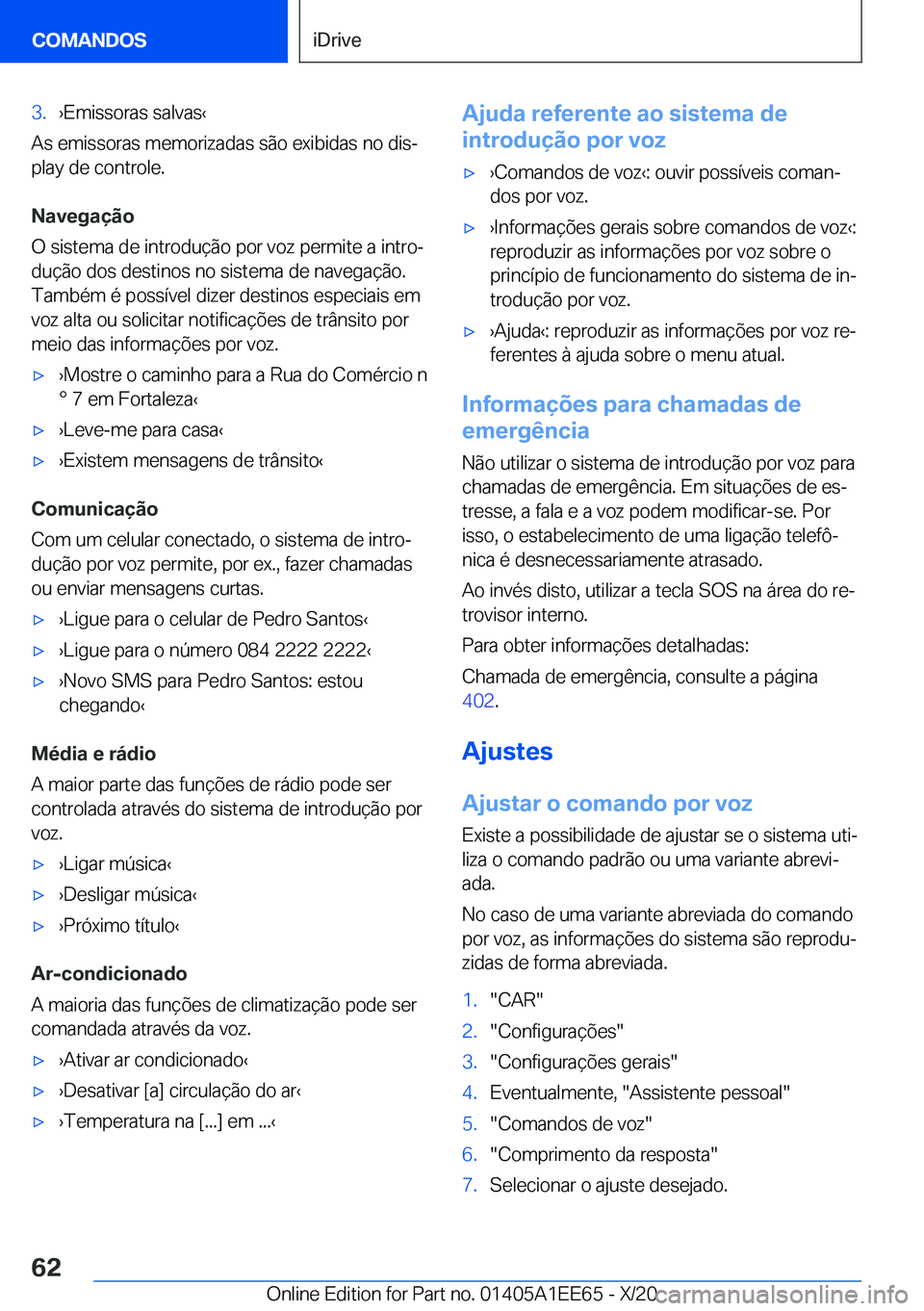 BMW 8 SERIES CONVERTIBLE 2021  Manual do condutor (in Portuguese) �3�.