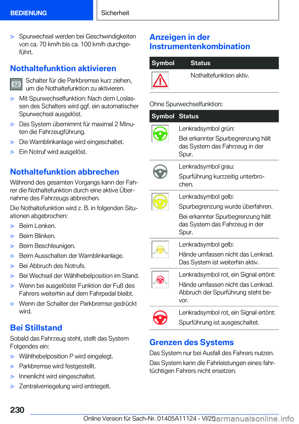 BMW 8 SERIES COUPE 2021  Betriebsanleitungen (in German) 'x�S�p�u�r�w�e�c�h�s�e�l��w�e�r�d�e�n��b�e�i��G�e�s�c�h�w�i�n�d�i�g�k�e�i�t�e�n
�v�o�n��c�a�.��7�0��k�m�/�h��b�i�s��c�a�.��1�0�0��k�m�/�h��d�u�r�c�h�g�ej �f�
