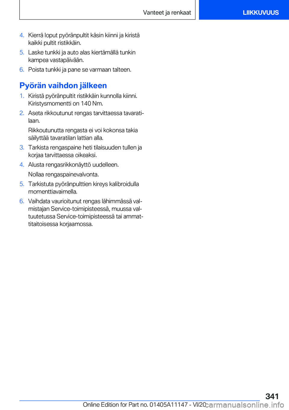 BMW 8 SERIES COUPE 2021  Omistajan Käsikirja (in Finnish) �4�.�K�i�e�r�r�