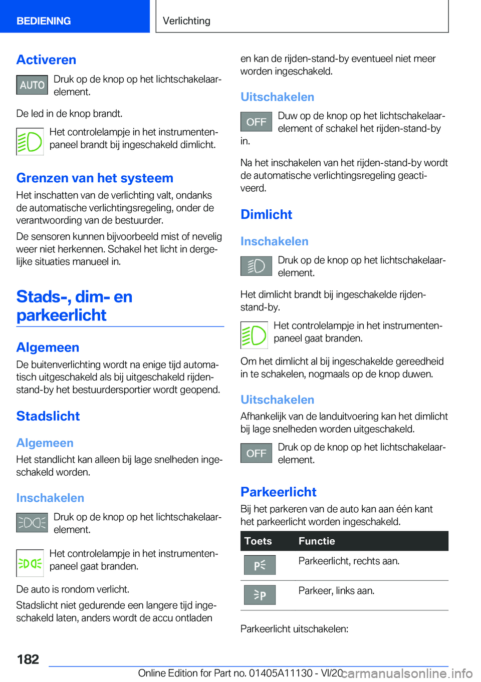BMW 8 SERIES COUPE 2021  Instructieboekjes (in Dutch) �A�c�t�i�v�e�r�e�n�D�r�u�k��o�p��d�e��k�n�o�p��o�p��h�e�t��l�i�c�h�t�s�c�h�a�k�e�l�a�a�rj�e�l�e�m�e�n�t�.
�D�e��l�e�d��i�n��d�e��k�n�o�p��b�r�a�n�d�t�. �H�e�t��c�o�n�t�r�o�l�e�l�a�m�p�j�e
