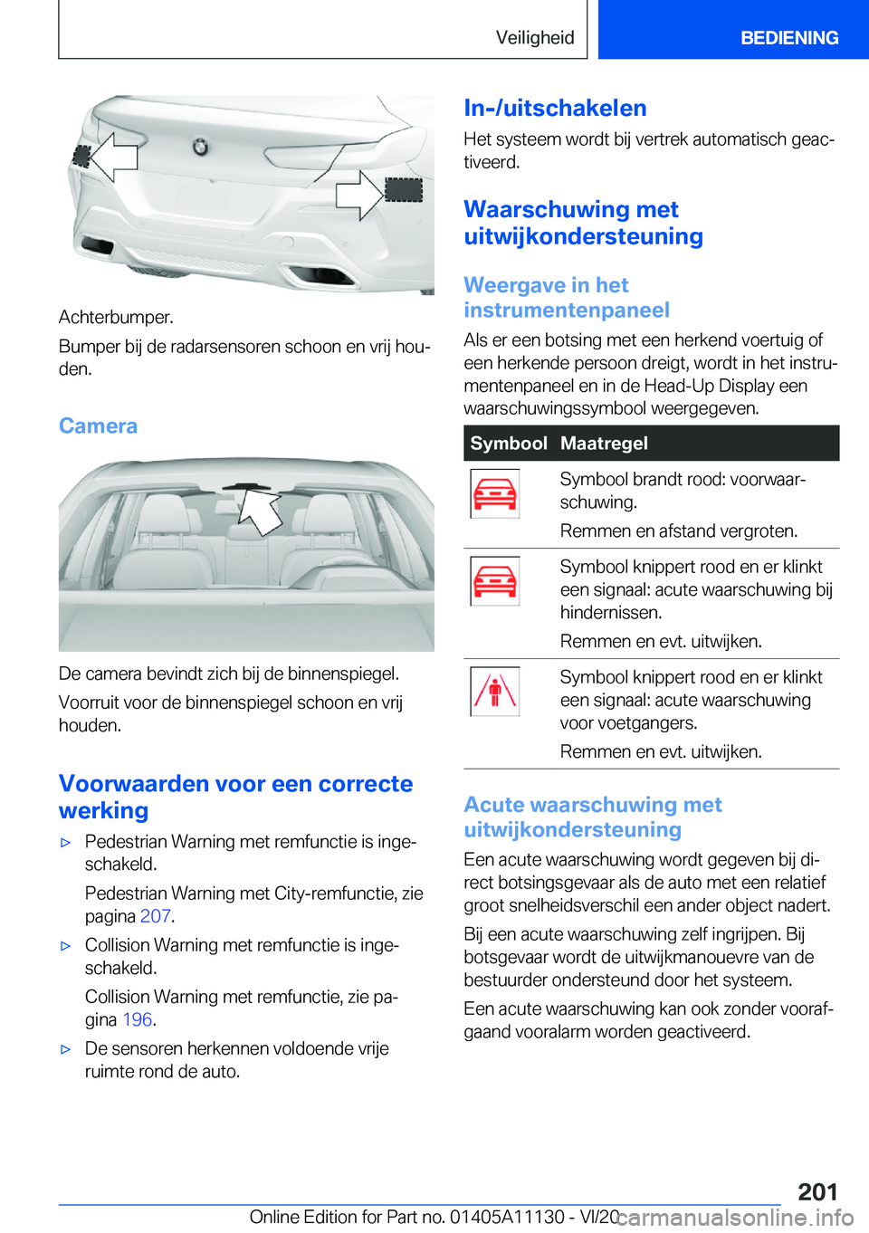 BMW 8 SERIES COUPE 2021  Instructieboekjes (in Dutch) �A�c�h�t�e�r�b�u�m�p�e�r�.
�B�u�m�p�e�r��b�i�j��d�e��r�a�d�a�r�s�e�n�s�o�r�e�n��s�c�h�o�o�n��e�n��v�r�i�j��h�o�uj �d�e�n�.
�C�a�m�e�r�a
�D�e��c�a�m�e�r�a��b�e�v�i�n�d�t��z�i�c�h��b�i�j��d
