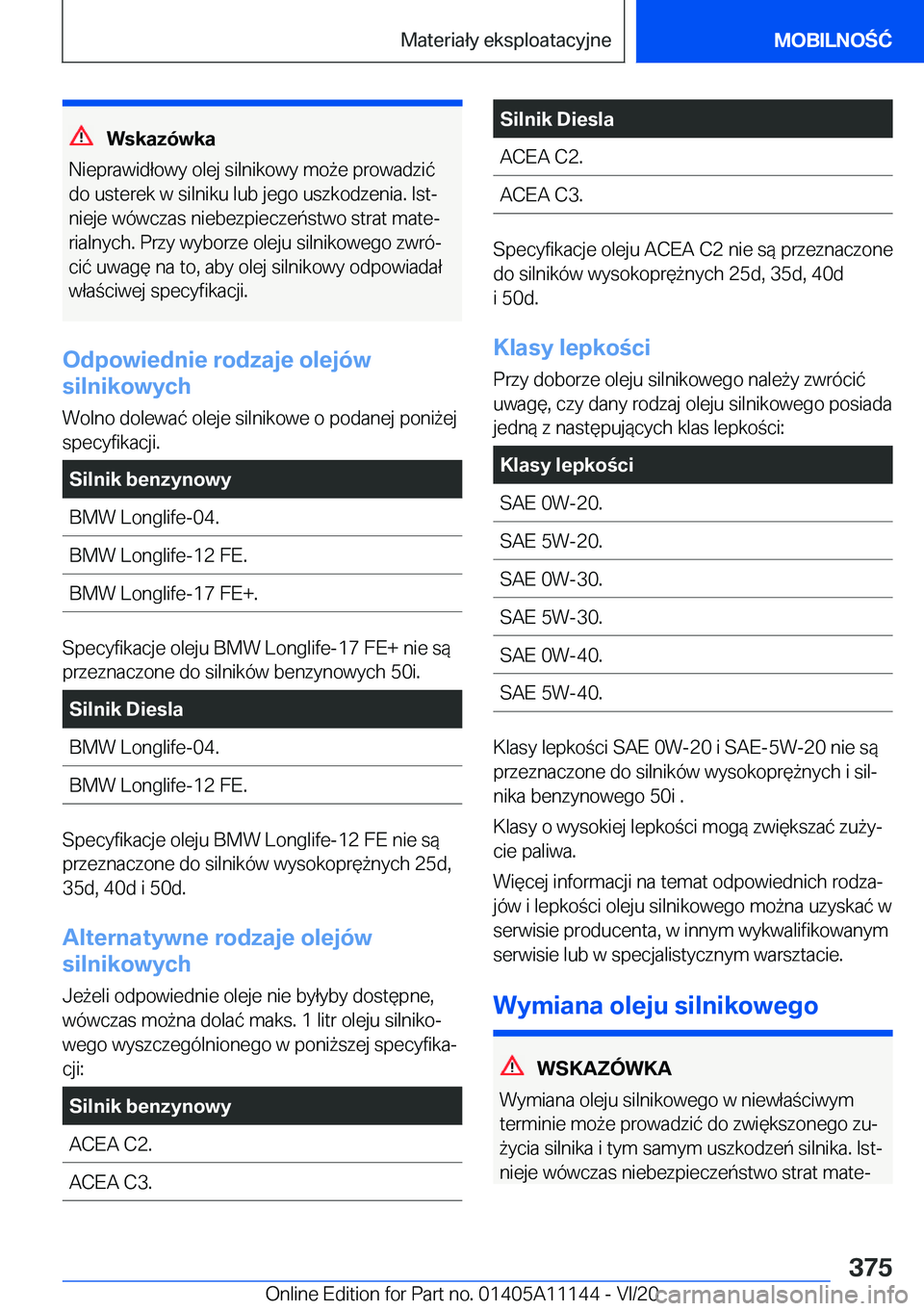 BMW 8 SERIES COUPE 2021  Instrukcja obsługi (in Polish) �W�s�k�a�z�