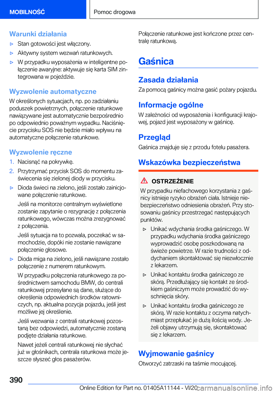 BMW 8 SERIES COUPE 2021  Instrukcja obsługi (in Polish) �W�a�r�u�n�k�i��d�z�i�a�ł�a�n�i�a'x�S�t�a�n��g�o�t�o�w�o�c�i��j�e�s�t��w�ł�