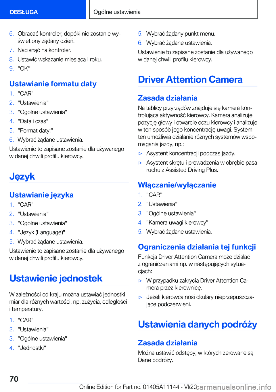 BMW 8 SERIES COUPE 2021  Instrukcja obsługi (in Polish) �6�.�O�b�r�a�c�a�