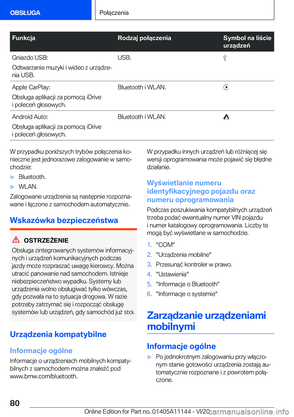 BMW 8 SERIES COUPE 2021  Instrukcja obsługi (in Polish) �F�u�n�k�c�j�a�R�o�d�z�a�j��p�o�ł�ą�c�z�e�n�i�a�S�y�m�b�o�l��n�a��l�i�c�i�e
�u�r�z�ą�d�z�e�