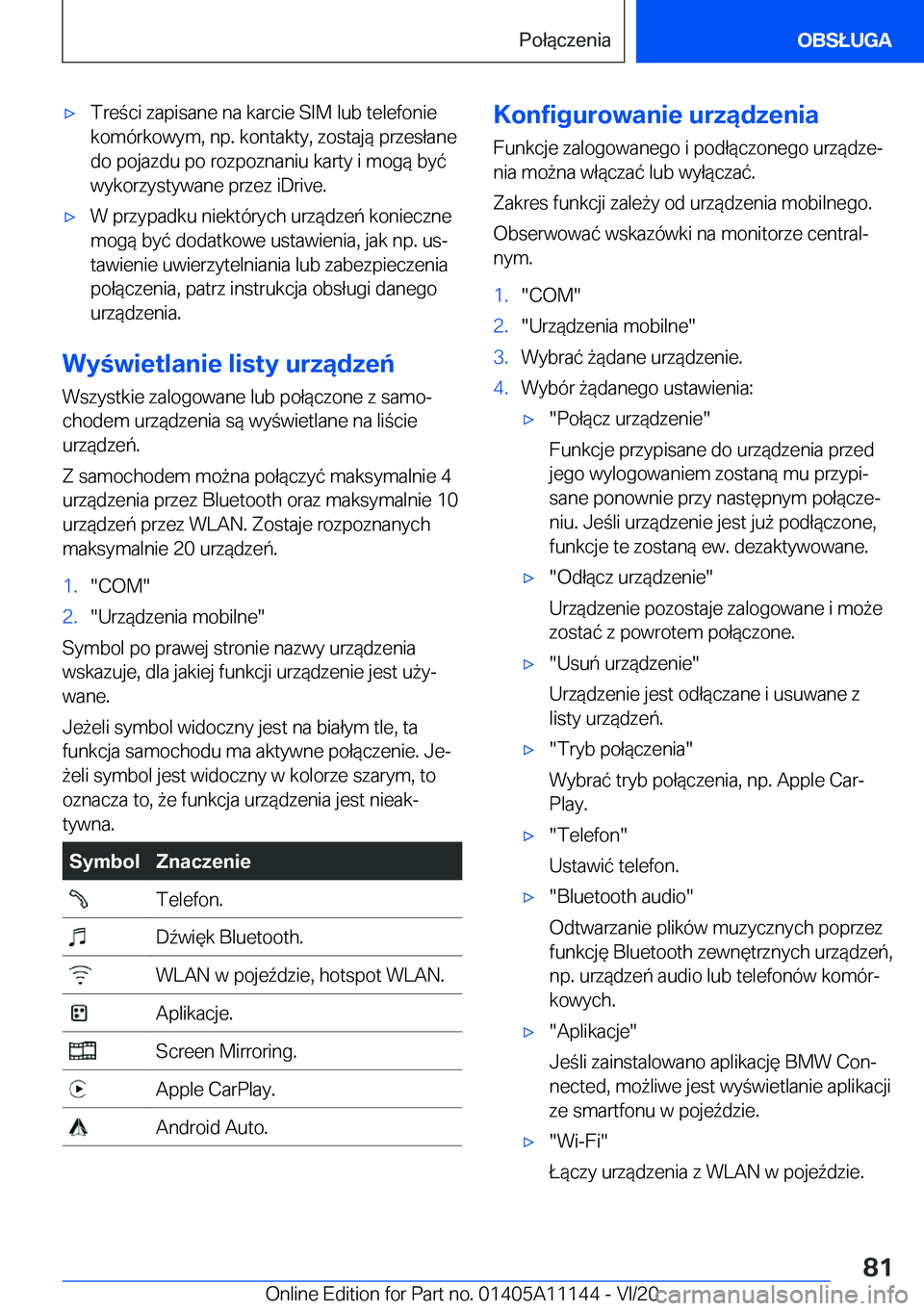 BMW 8 SERIES COUPE 2021  Instrukcja obsługi (in Polish) 'x�T�r�e�c�i��z�a�p�i�s�a�n�e��n�a��k�a�r�c�i�e��S�I�M��l�u�b��t�e�l�e�f�o�n�i�e�k�o�m�