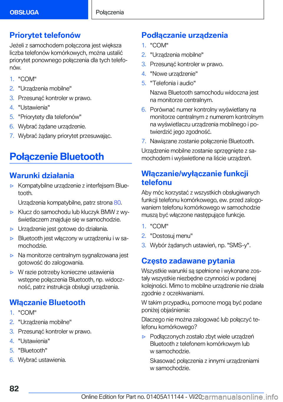 BMW 8 SERIES COUPE 2021  Instrukcja obsługi (in Polish) �P�r�i�o�r�y�t�e�t��t�e�l�e�f�o�n�
