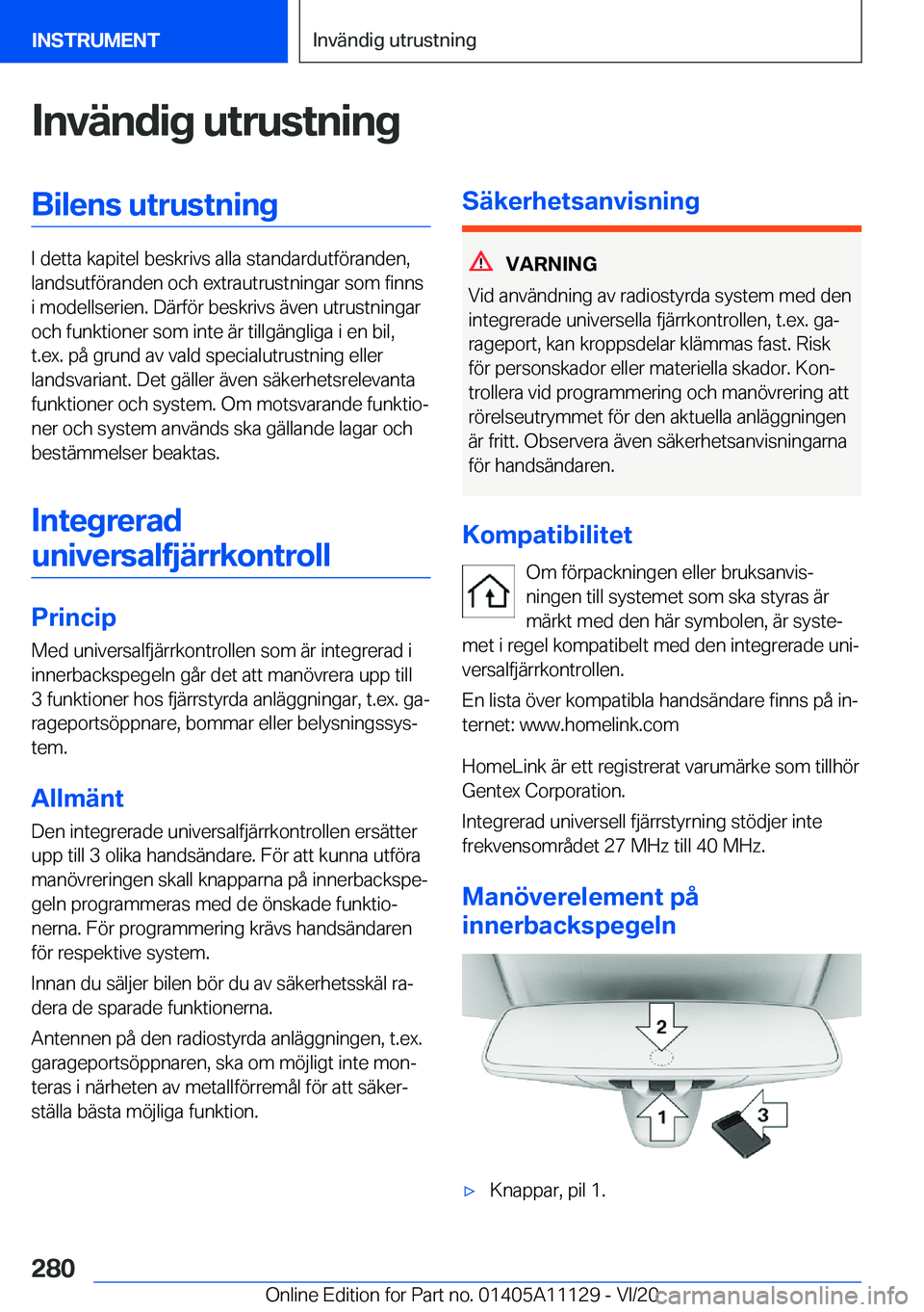 BMW 8 SERIES COUPE 2021  InstruktionsbÖcker (in Swedish) �I�n�v�ä�n�d�i�g��u�t�r�u�s�t�n�i�n�g�B�i�l�e�n�s��u�t�r�u�s�t�n�i�n�g
�I��d�e�t�t�a��k�a�p�i�t�e�l��b�e�s�k�r�i�v�s��a�l�l�a��s�t�a�n�d�a�r�d�u�t�f�