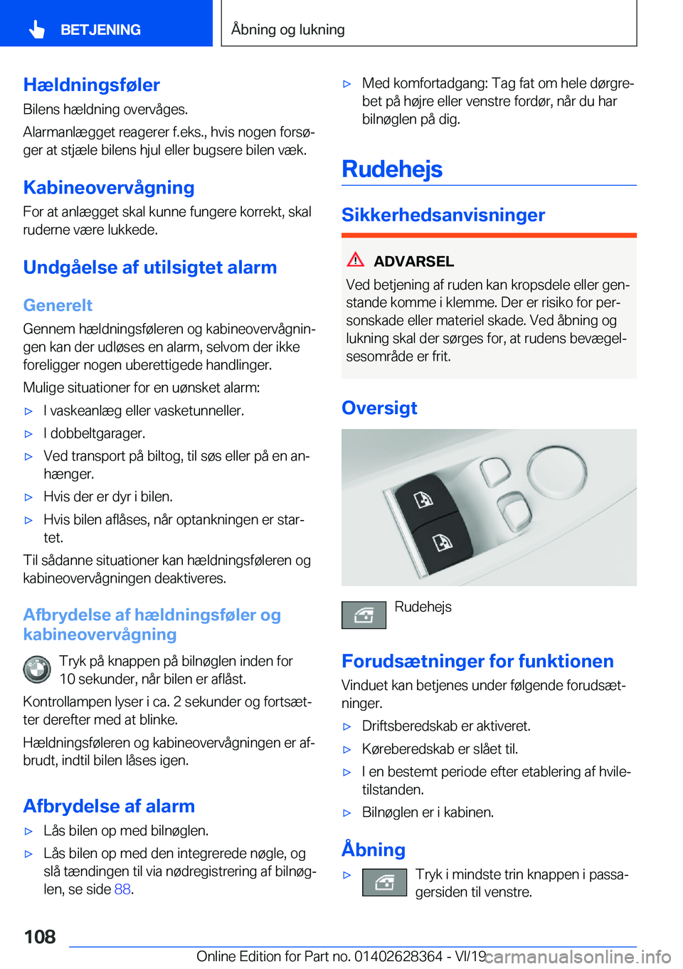 BMW 8 SERIES COUPE 2020  InstruktionsbØger (in Danish) �H�æ�l�d�n�i�n�g�s�f�