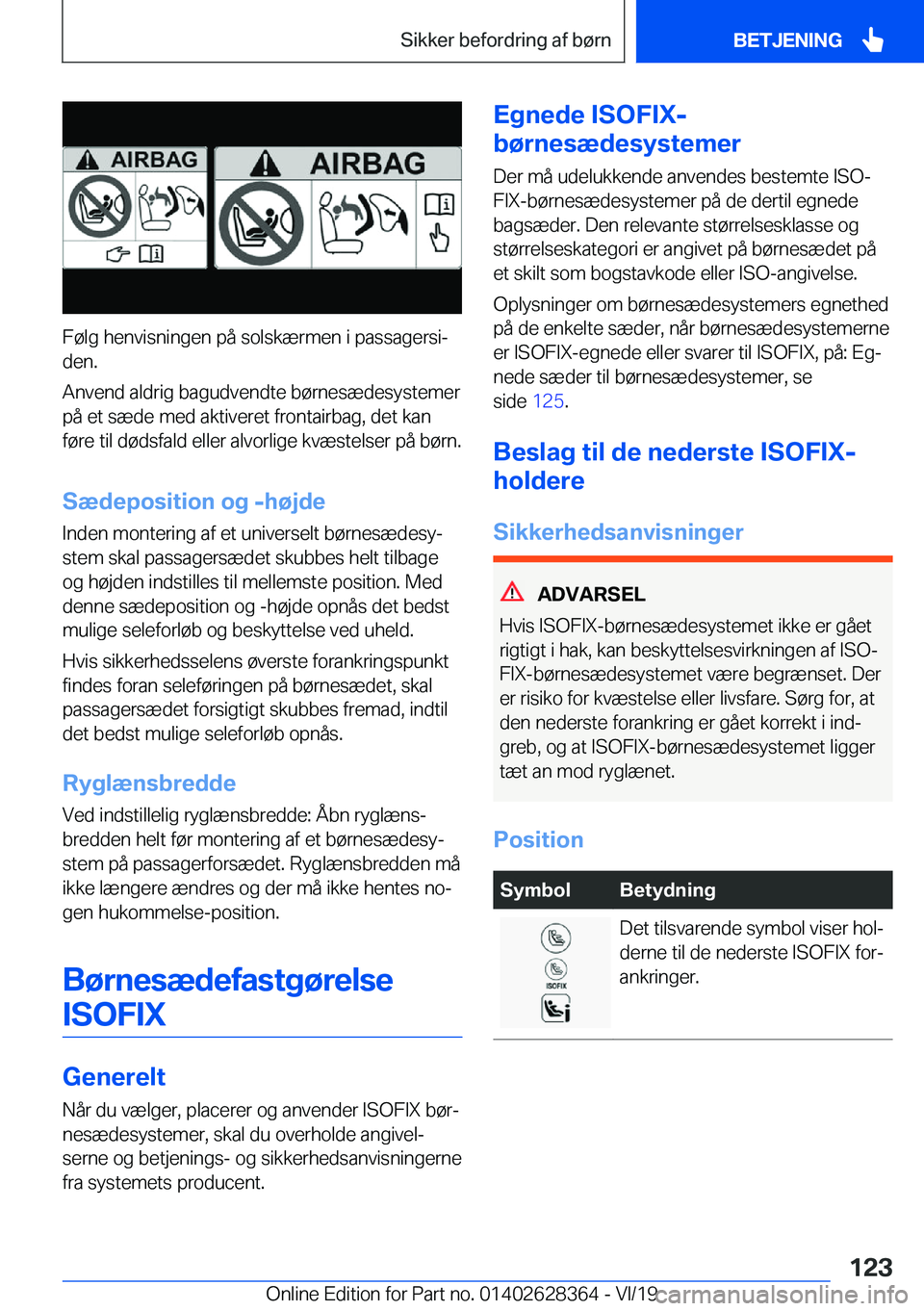 BMW 8 SERIES COUPE 2020  InstruktionsbØger (in Danish) �F�