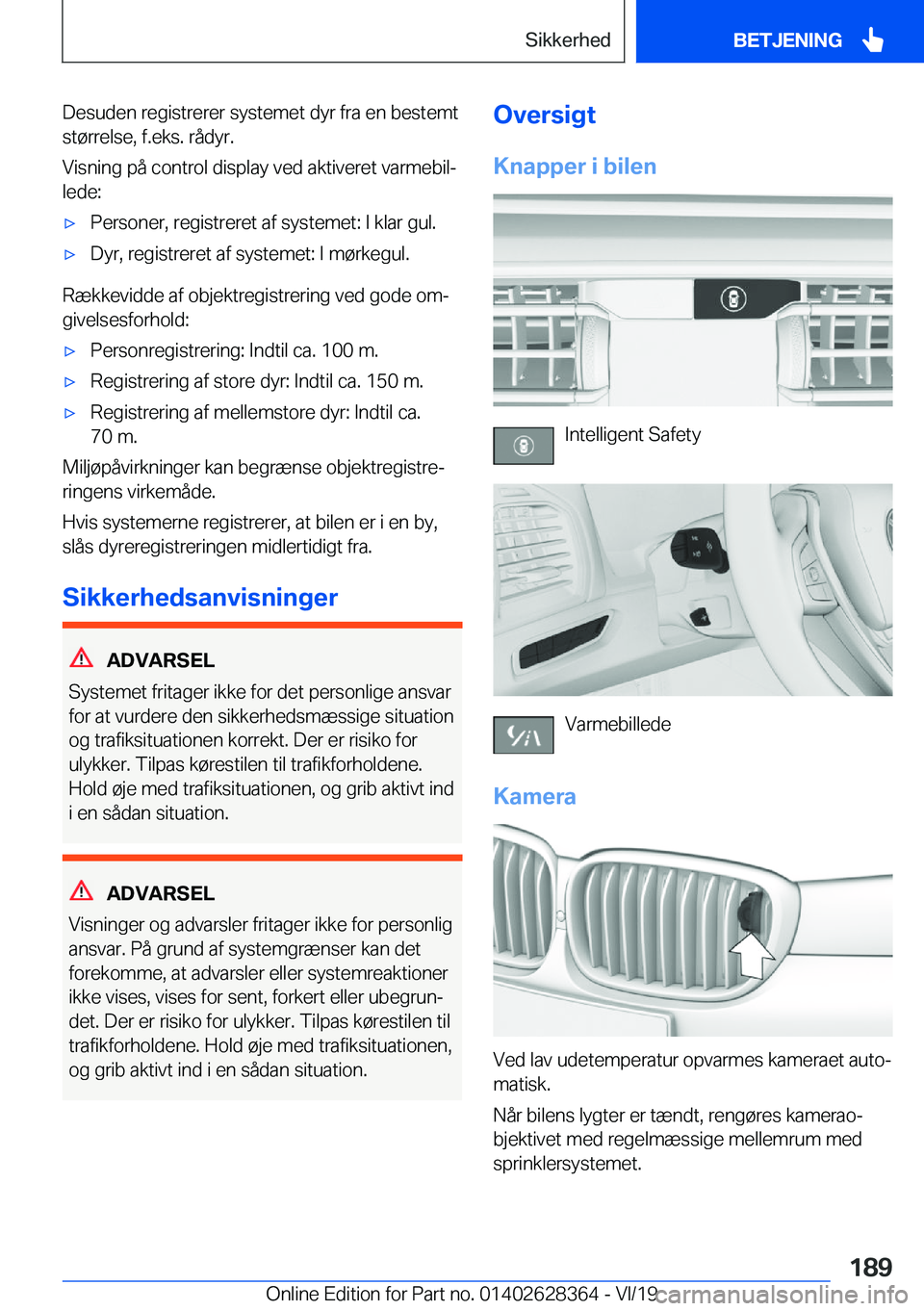 BMW 8 SERIES COUPE 2020  InstruktionsbØger (in Danish) �D�e�s�u�d�e�n��r�e�g�i�s�t�r�e�r�e�r��s�y�s�t�e�m�e�t��d�y�r��f�r�a��e�n��b�e�s�t�e�m�t�s�t�