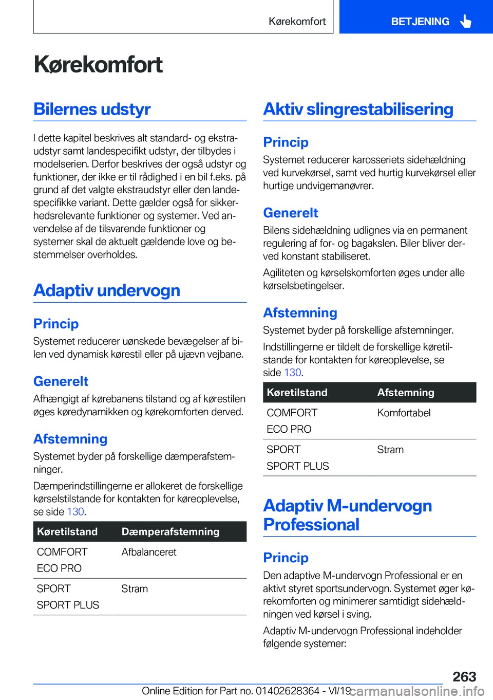 BMW 8 SERIES COUPE 2020  InstruktionsbØger (in Danish) �K�