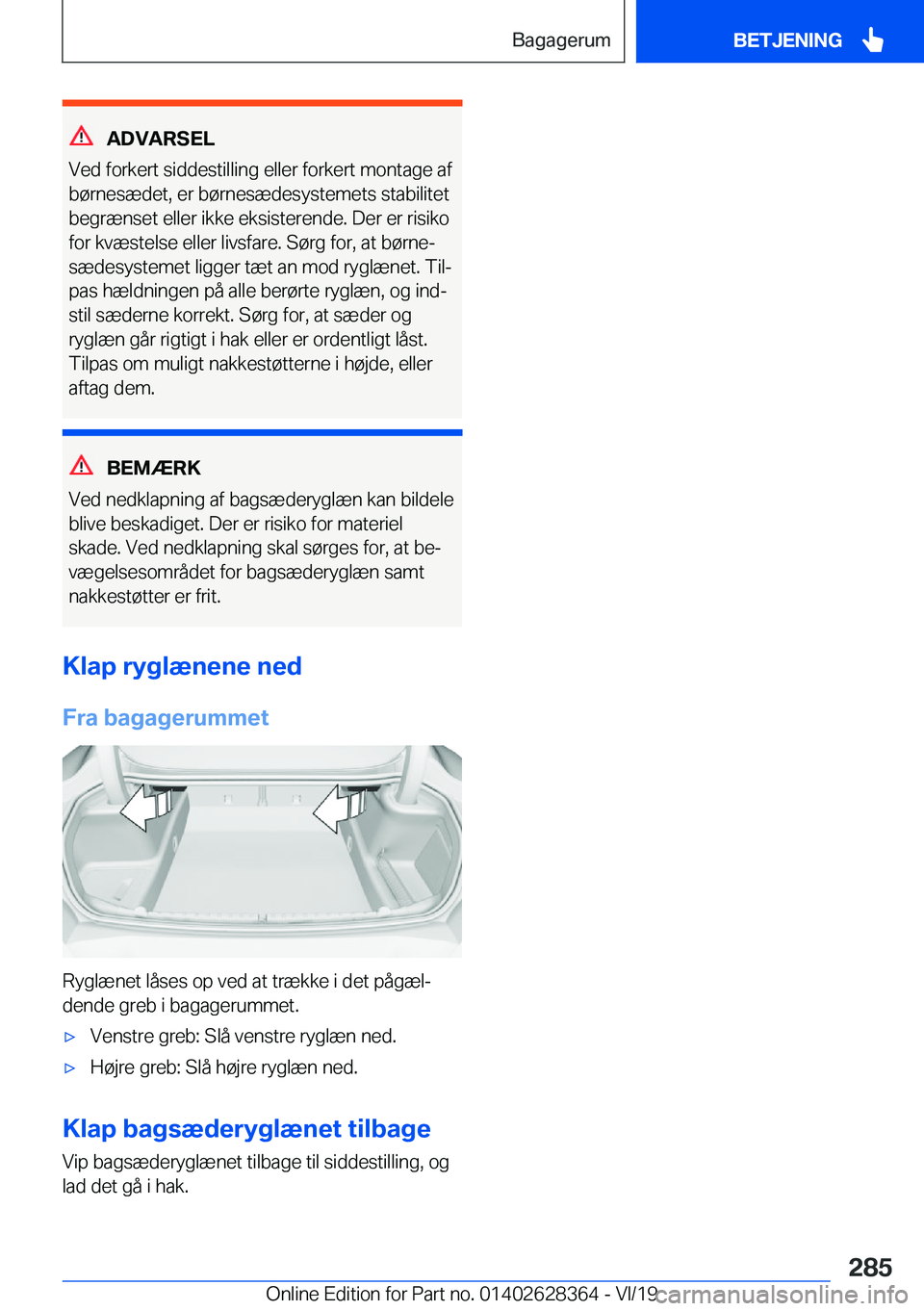 BMW 8 SERIES COUPE 2020  InstruktionsbØger (in Danish) �A�D�V�A�R�S�E�L
�V�e�d��f�o�r�k�e�r�t��s�i�d�d�e�s�t�i�l�l�i�n�g��e�l�l�e�r��f�o�r�k�e�r�t��m�o�n�t�a�g�e��a�f
�b�