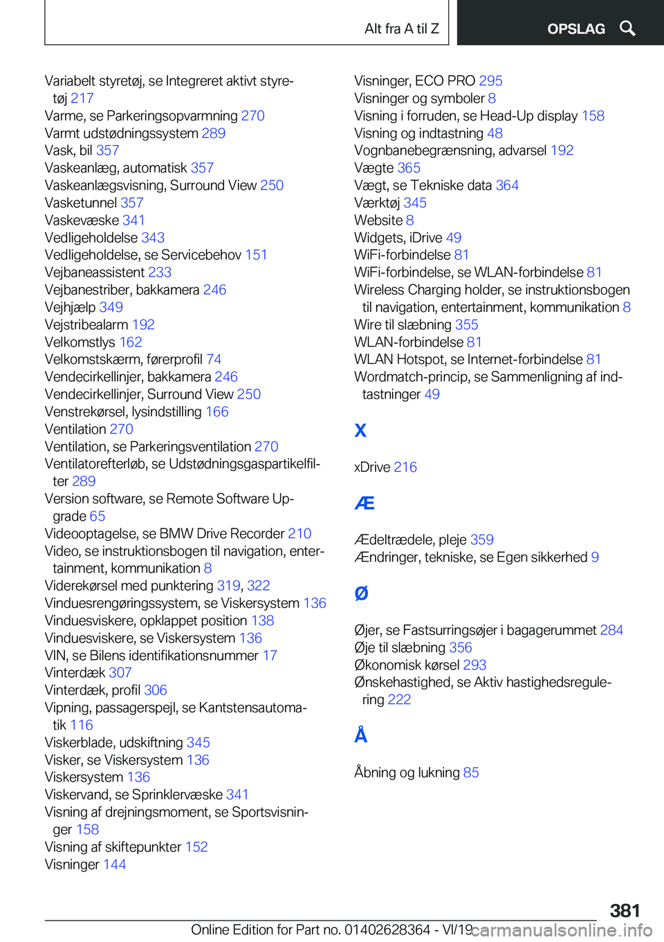 BMW 8 SERIES COUPE 2020  InstruktionsbØger (in Danish) �V�a�r�i�a�b�e�l�t��s�t�y�r�e�t�