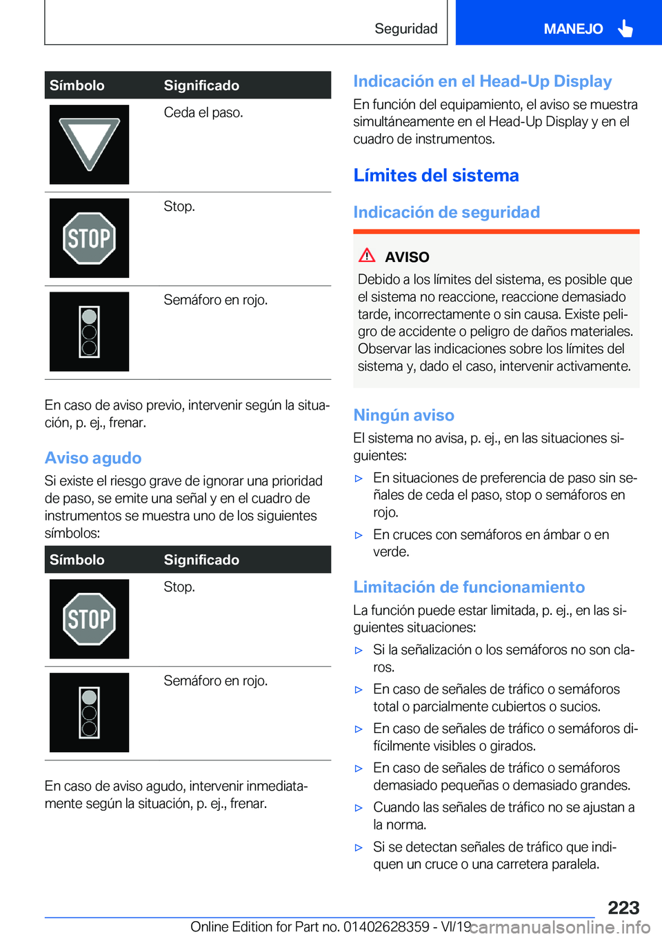 BMW 8 SERIES COUPE 2020  Manuales de Empleo (in Spanish) �S�