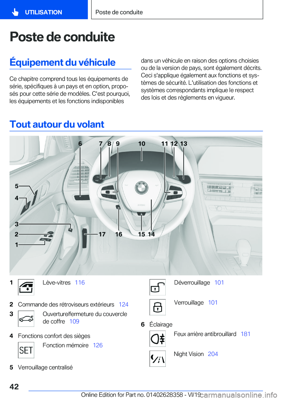 BMW 8 SERIES COUPE 2020  Notices Demploi (in French) �P�o�s�t�e��d�e��c�o�n�d�u�i�t�e�