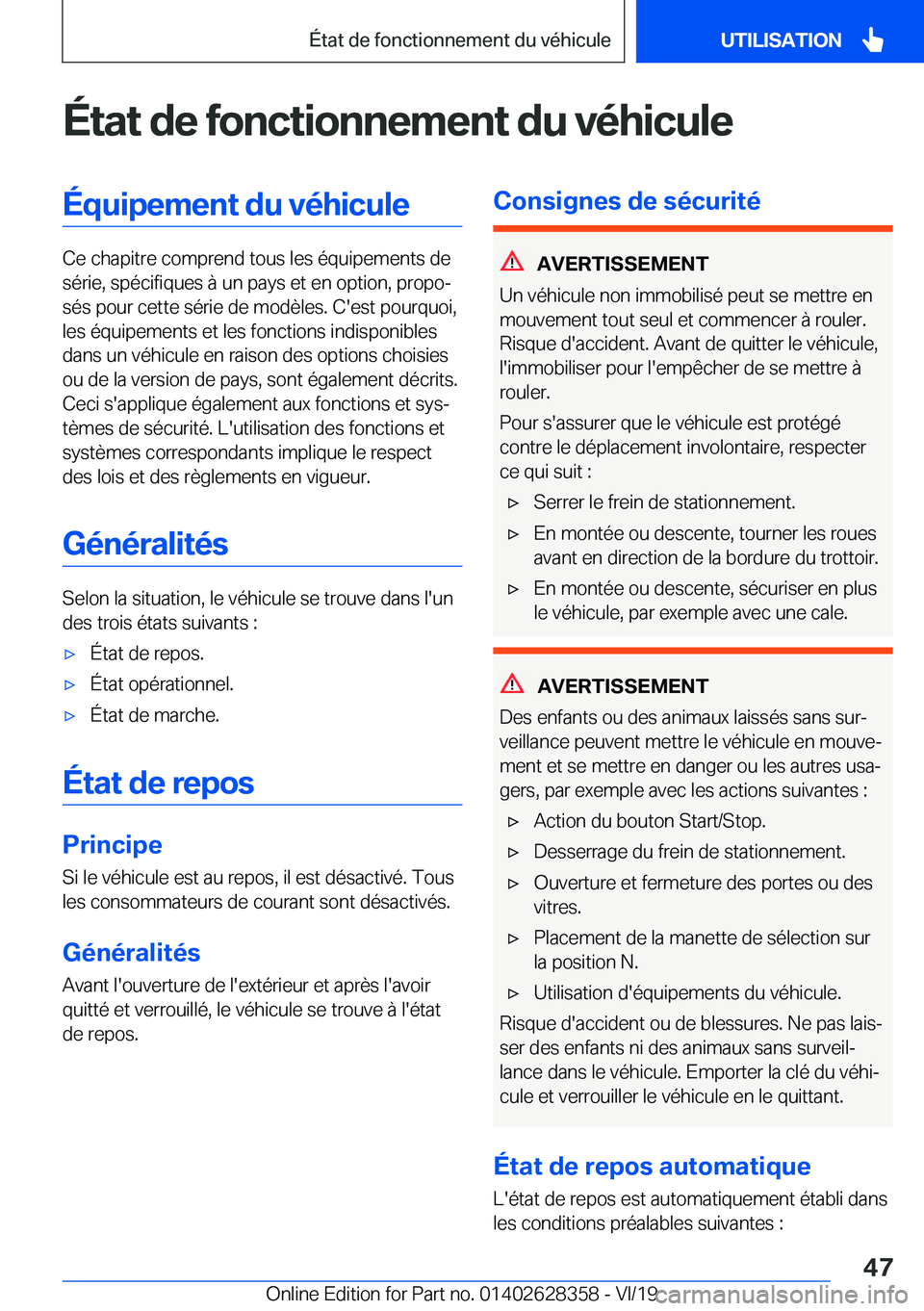 BMW 8 SERIES COUPE 2020  Notices Demploi (in French) �