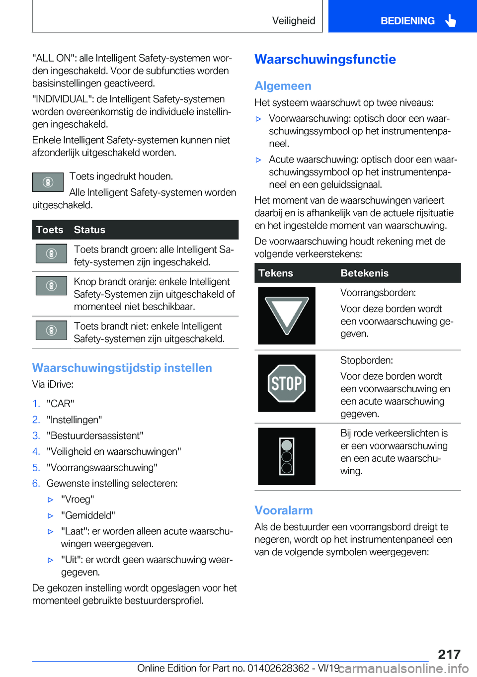 BMW 8 SERIES COUPE 2020  Instructieboekjes (in Dutch) ��A�L�L��O�N��:��a�l�l�e��I�n�t�e�l�l�i�g�e�n�t��S�a�f�e�t�y�-�s�y�s�t�e�m�e�n��w�o�rj�d�e�n��i�n�g�e�s�c�h�a�k�e�l�d�.��V�o�o�r��d�e��s�u�b�f�u�n�c�t�i�e�s��w�o�r�d�e�n�b�a�s�i�s�i�n�s�t