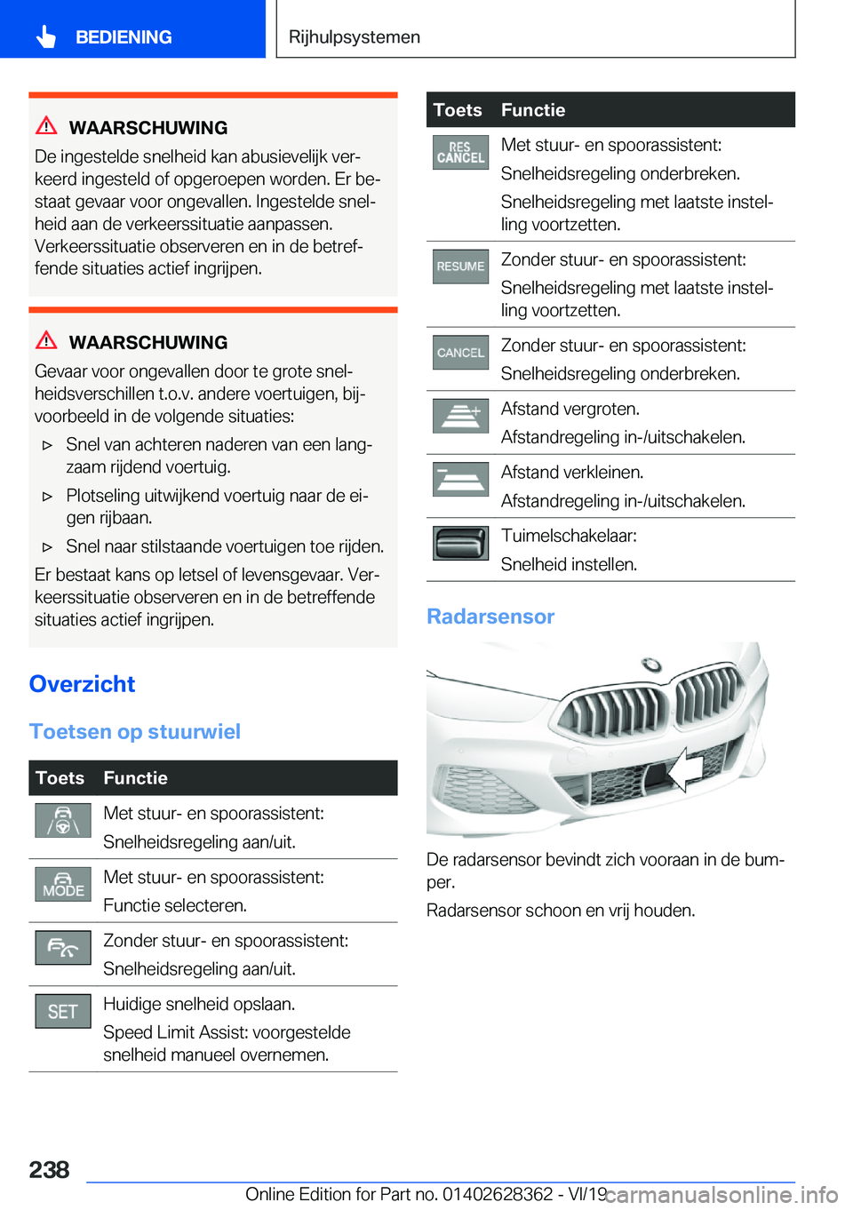 BMW 8 SERIES COUPE 2020  Instructieboekjes (in Dutch) �W�A�A�R�S�C�H�U�W�I�N�G
�D�e��i�n�g�e�s�t�e�l�d�e��s�n�e�l�h�e�i�d��k�a�n��a�b�u�s�i�e�v�e�l�i�j�k��v�e�rj
�k�e�e�r�d��i�n�g�e�s�t�e�l�d��o�f��o�p�g�e�r�o�e�p�e�n��w�o�r�d�e�n�.��E�r��b�e