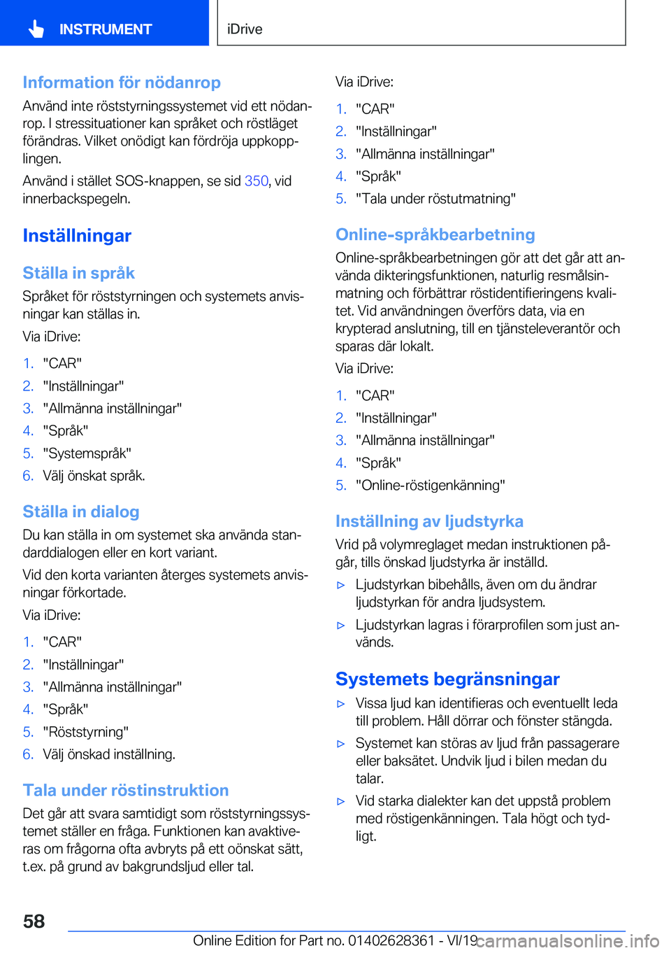 BMW 8 SERIES COUPE 2020  InstruktionsbÖcker (in Swedish) �I�n�f�o�r�m�a�t�i�o�n��f�