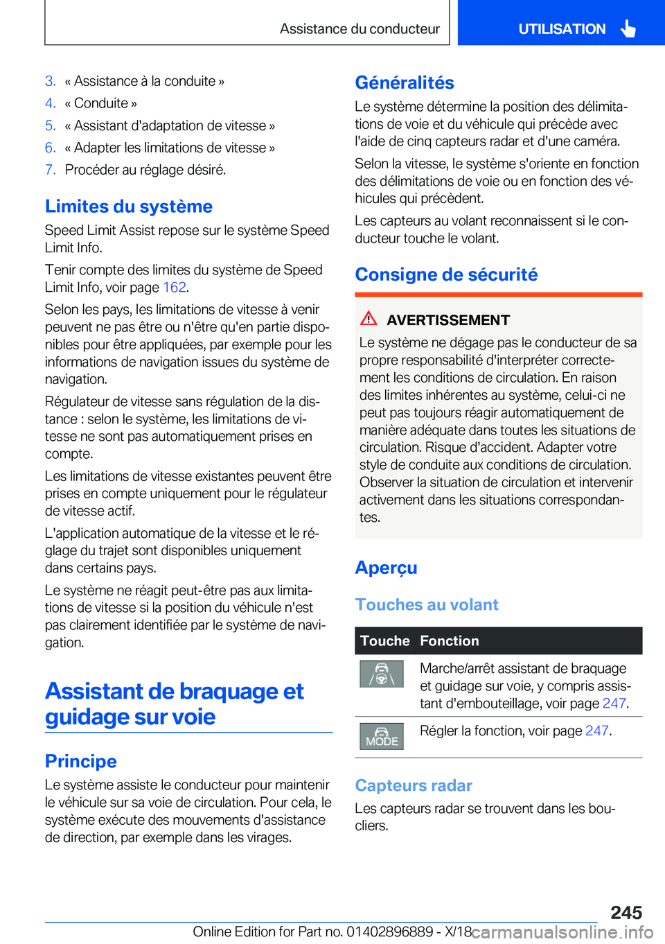BMW 8 SERIES COUPE 2019  Notices Demploi (in French) �3�.�k��A�s�s�i�s�t�a�n�c�e��