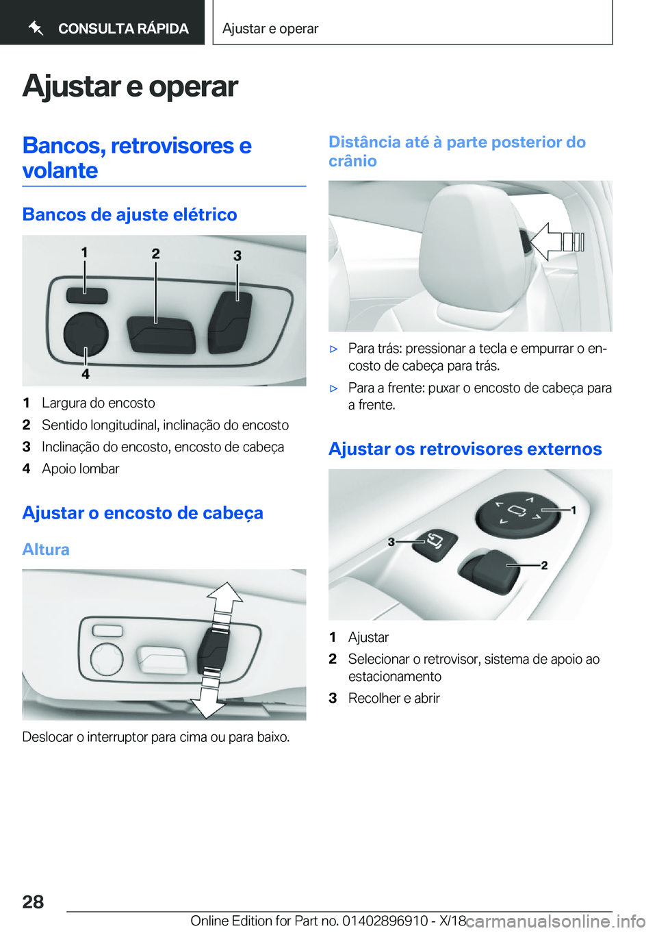 BMW 8 SERIES COUPE 2019  Manual do condutor (in Portuguese) �A�j�u�s�t�a�r��e��o�p�e�r�a�r�B�a�n�c�o�s�,��r�e�t�r�o�v�i�s�o�r�e�s��e
�v�o�l�a�n�t�e
�B�a�n�c�o�s��d�e��a�j�u�s�t�e��e�l�é�t�r�i�c�o
�1�L�a�r�g�u�r�a��d�o��e�n�c�o�s�t�o�2�S�e�n�t�i�d�o�