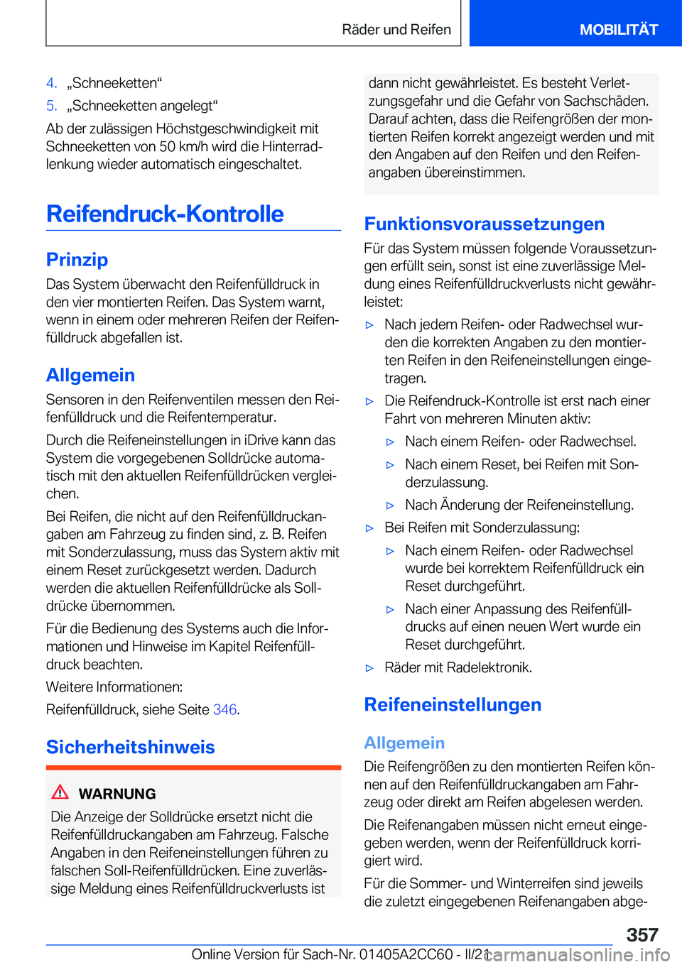 BMW 8 SERIES GRAN COUPE 2022  Betriebsanleitungen (in German) �4�.x�S�c�h�n�e�e�k�e�t�t�e�nv�5�.x�S�c�h�n�e�e�k�e�t�t�e�n��a�n�g�e�l�e�g�tv
�A�b��d�e�r��z�u�l�