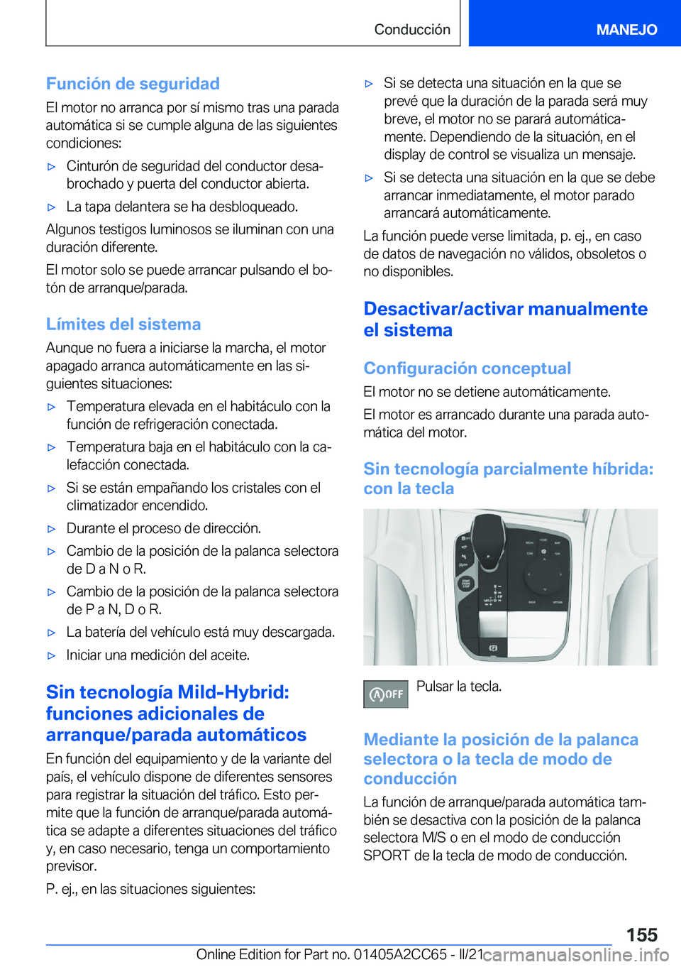 BMW 8 SERIES GRAN COUPE 2022  Manuales de Empleo (in Spanish) �F�u�n�c�i�