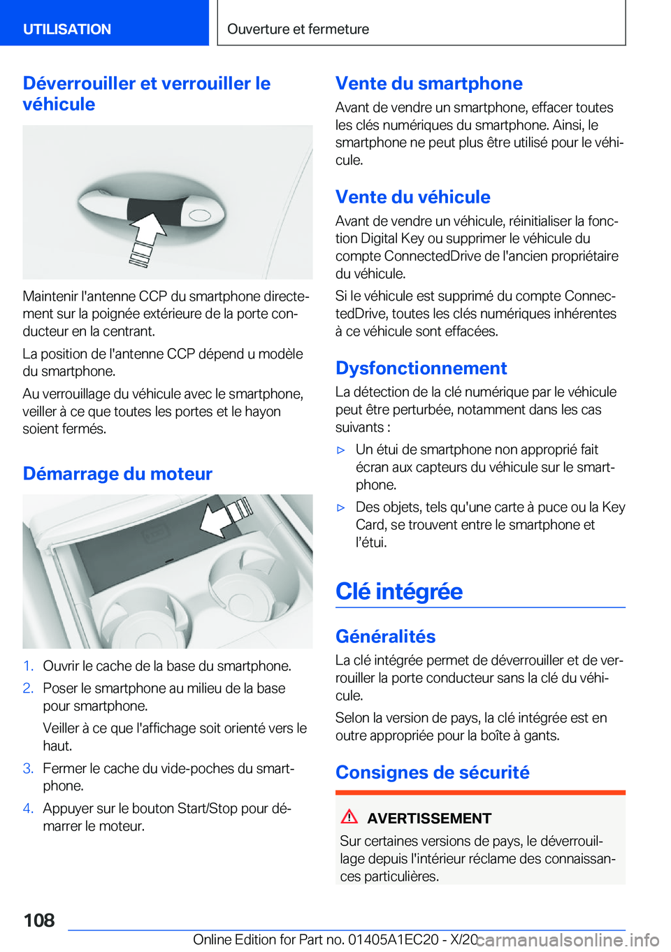 BMW 8 SERIES GRAN COUPE 2021  Notices Demploi (in French) �D�é�v�e�r�r�o�u�i�l�l�e�r��e�t��v�e�r�r�o�u�i�l�l�e�r��l�e
�v�é�h�i�c�u�l�e
�M�a�i�n�t�e�n�i�r��l�'�a�n�t�e�n�n�e��C�C�P��d�u��s�m�a�r�t�p�h�o�n�e��d�i�r�e�c�t�ej
�m�e�n�t��s�u�r��l�
