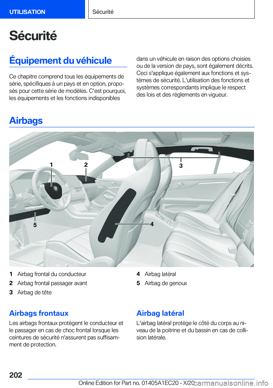BMW 8 SERIES GRAN COUPE 2021  Notices Demploi (in French) �S�é�c�u�r�i�t�é�