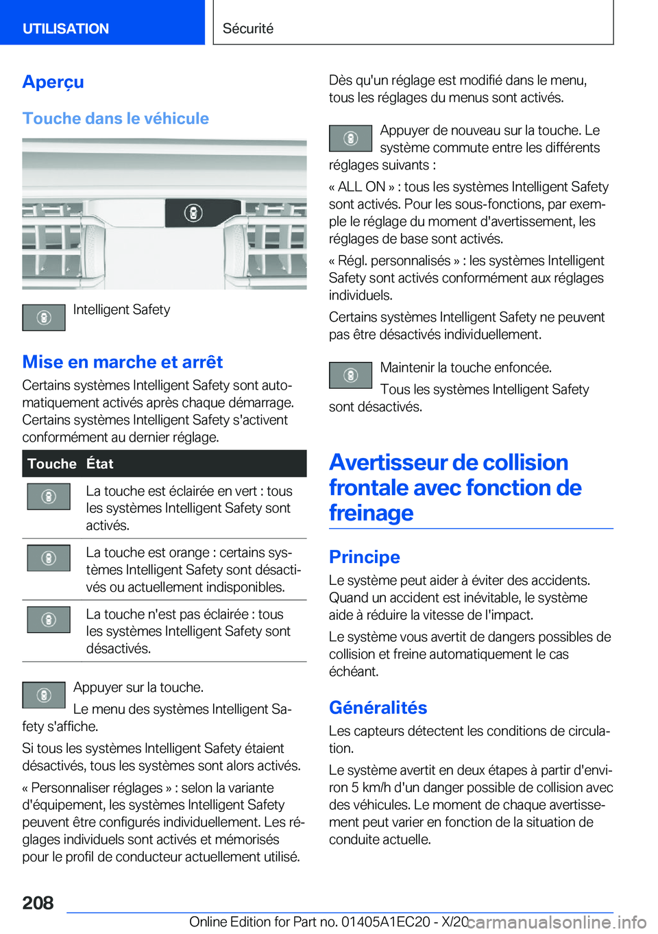 BMW 8 SERIES GRAN COUPE 2021  Notices Demploi (in French) �A�p�e�r�ç�u
�T�o�u�c�h�e��d�a�n�s��l�e��v�é�h�i�c�u�l�e
�I�n�t�e�l�l�i�g�e�n�t��S�a�f�e�t�y
�M�i�s�e��e�n��m�a�r�c�h�e��e�t��a�r�r�ê�t �C�e�r�t�a�i�n�s��s�y�s�t�è�m�e�s��I�n�t�e�l�l�i�g