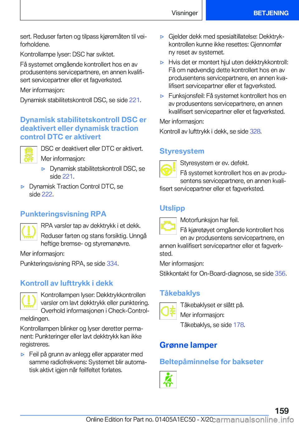 BMW 8 SERIES GRAN COUPE 2021  InstruksjonsbØker (in Norwegian) �s�e�r�t�.��R�e�d�u�s�e�r��f�a�r�t�e�n��o�g��t�i�l�p�a�s�s��k�j�