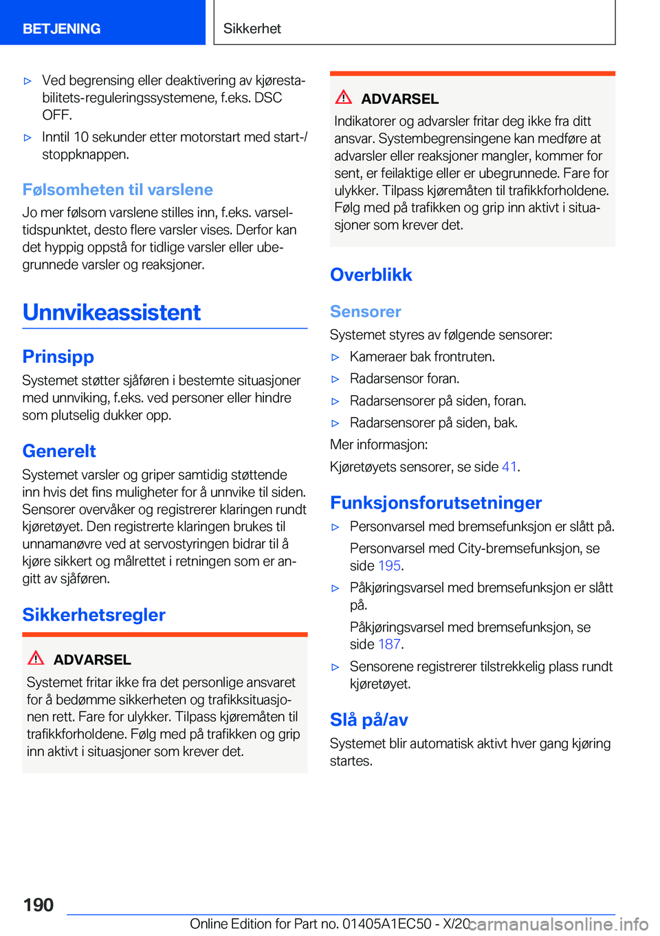 BMW 8 SERIES GRAN COUPE 2021  InstruksjonsbØker (in Norwegian) x�V�e�d��b�e�g�r�e�n�s�i�n�g��e�l�l�e�r��d�e�a�k�t�i�v�e�r�i�n�g��a�v��k�j�