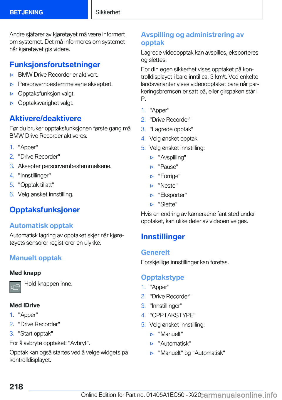 BMW 8 SERIES GRAN COUPE 2021  InstruksjonsbØker (in Norwegian) �A�n�d�r�e��s�j�å�f�