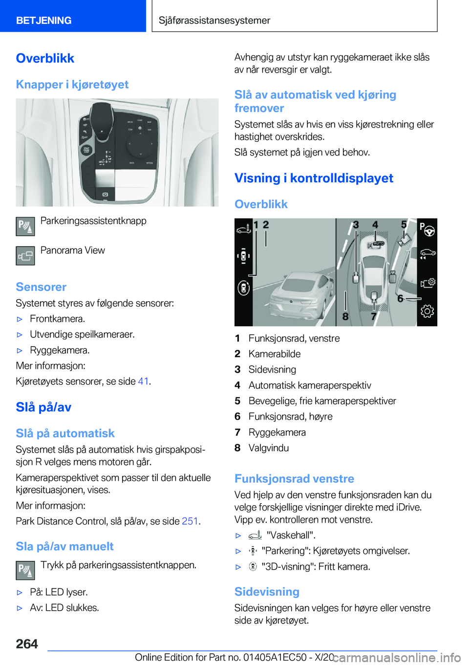 BMW 8 SERIES GRAN COUPE 2021  InstruksjonsbØker (in Norwegian) �O�v�e�r�b�l�i�k�k�K�n�a�p�p�e�r��i��k�j�